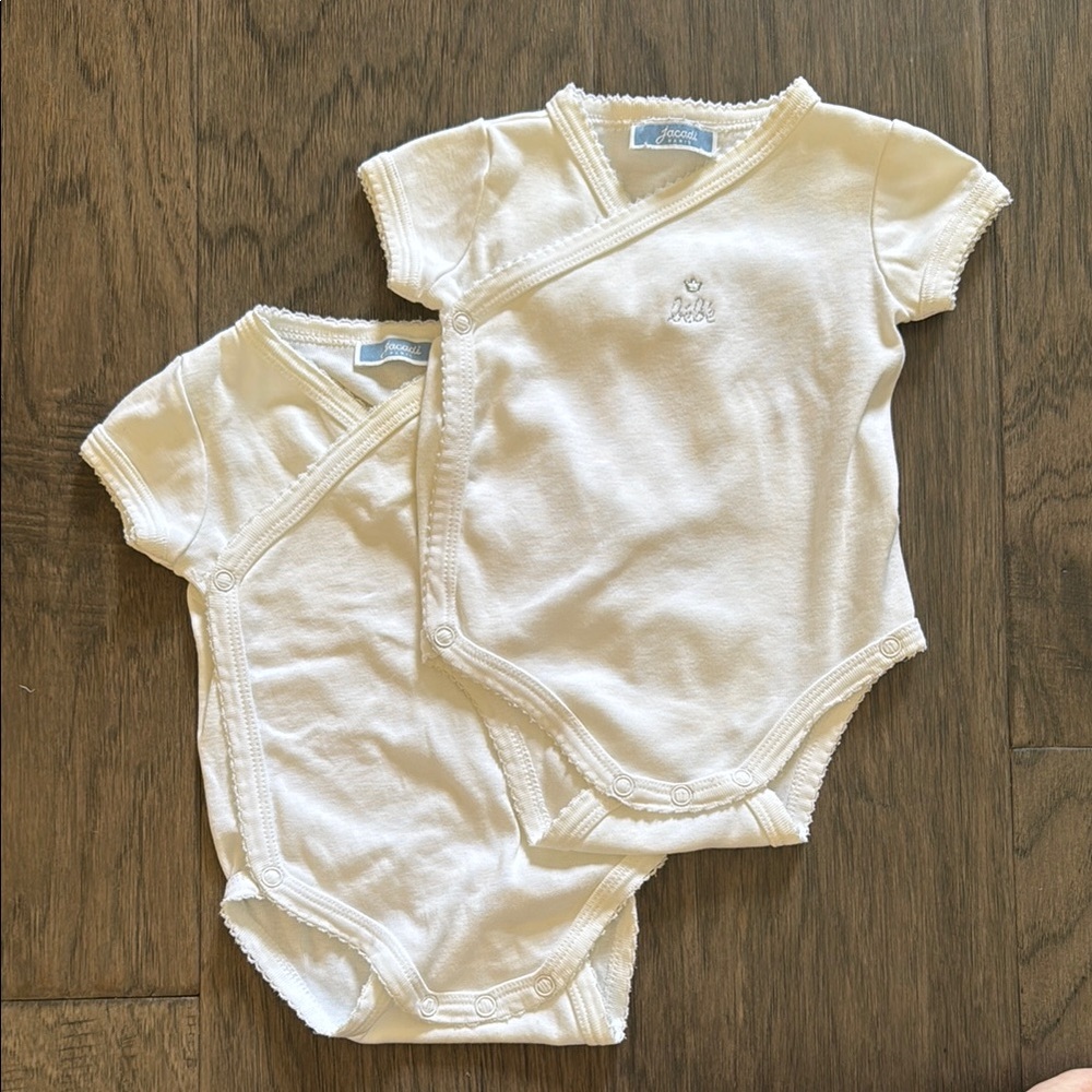Jacadi White Bodysuit One Piece Classic Design